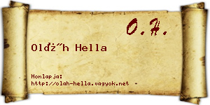Oláh Hella névjegykártya